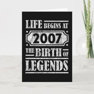 18 Year Old 2007 Birth Legend 18th Birthday Gift Card