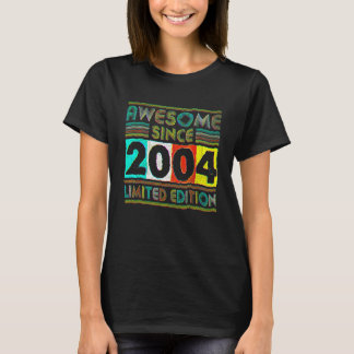 18 Year Old  Awesome Since 2004 18th Birthday Retr T-Shirt