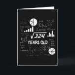 18 Year Old Bday Geeky Math 18th birthday Gift Card<br><div class="desc">Celebrate birthdays with a clever twist! This funny math design uses equations and square roots to reveal the age, making it the perfect choice for math lovers, teachers, students, and geeks who enjoy a good nerdy joke. Great for milestone birthdays, classroom celebrations, or anyone who appreciates clever humour mixed with...</div>