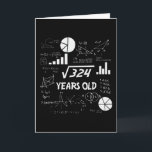 18 Year Old Bday Geeky Math 18th birthday Gift Card<br><div class="desc">Celebrate birthdays with a clever twist! This funny math design uses equations and square roots to reveal the age, making it the perfect choice for math lovers, teachers, students, and geeks who enjoy a good nerdy joke. Great for milestone birthdays, classroom celebrations, or anyone who appreciates clever humour mixed with...</div>