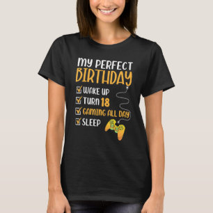18 Year Old Gaming Birthday 18th Yo Gamer Boy Girl T-Shirt