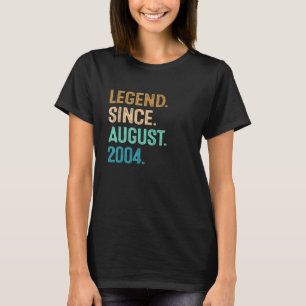 18 Year Old Legend Since August 2004 18th Birthda T-Shirt