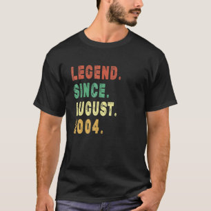 18 Year Old Legend Since August 2004 18th Birthday T-Shirt