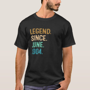 18 Year Old Legend Since June 2004 18th Birthday T-Shirt