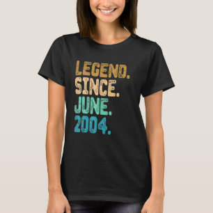18 Year Old Legend Since June 2004 18th Birthday V T-Shirt