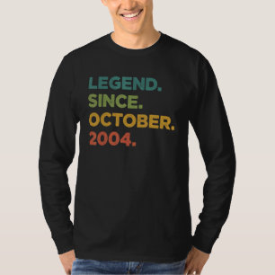 18 Year Old Legend Since October 2004 18th Birthd T-Shirt