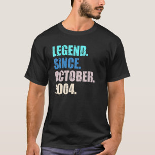 18 Year Old Legend Since October 2004 18th Birthda T-Shirt