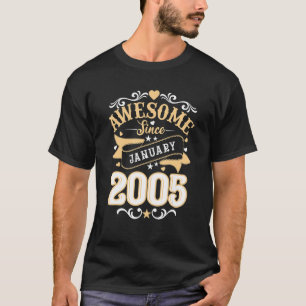 18 Year Old Made In January 2005 18th Birthday Men T-Shirt
