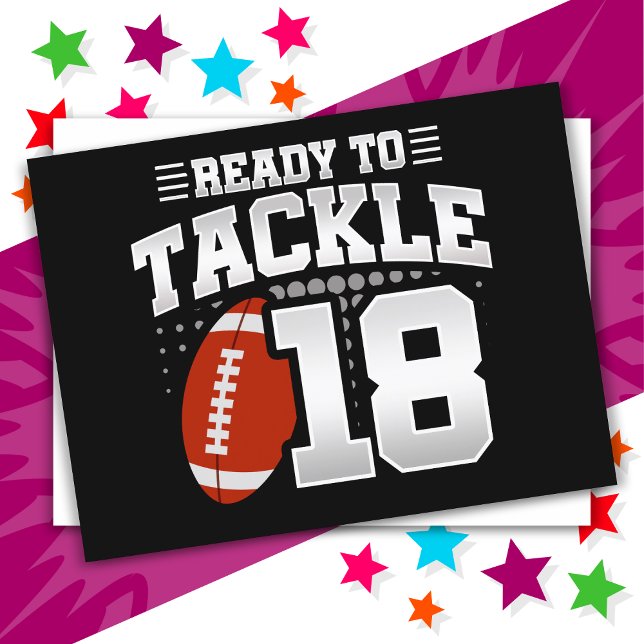 18 Year Old Tackle Football Party 18th Birthday Postcard (Creator Uploaded)
