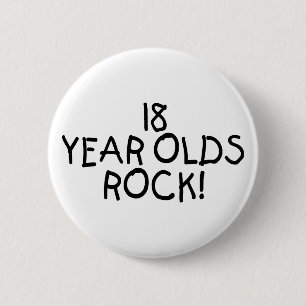 18 Year Olds Rock 6 Cm Round Badge