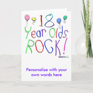 18 Year Olds Rock ! Card