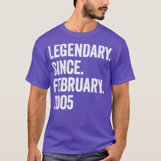 18 Years Legendary Since February 2005 18th Birthd T-Shirt