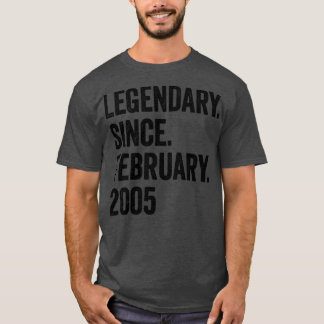 18 Years Legendary Since February 2005 18th Birthd T-Shirt
