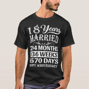 18 Years Married  Happy 18th Wedding Anniversary T-Shirt