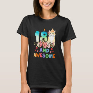18 Years Old 18H Birthday Cat Unicorn Girl Party T-Shirt