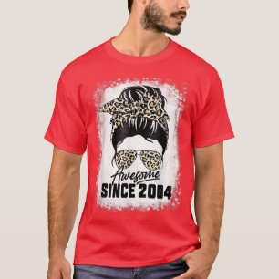 18 Years Old Awesome Since 2004 Leopard 18th Birth T-Shirt