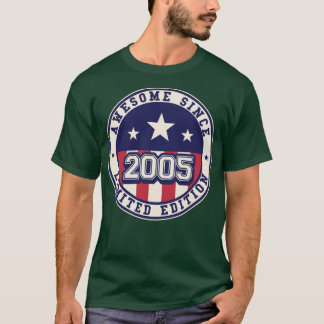 18 Years Old Awesome Since 2005 18th Birthday T-Shirt