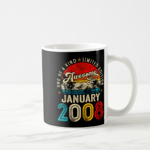 18 Years Old Awesome Since January 2008 18th Birth Coffee Mug