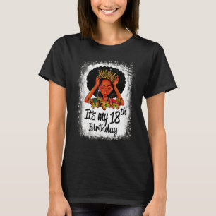 18 Years Old Black Melanin Women Girl It's My 18th T-Shirt