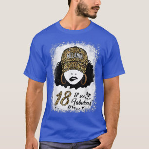 18 Years Old Fabulous Melanin Girl Leopard 18th Bi T-Shirt