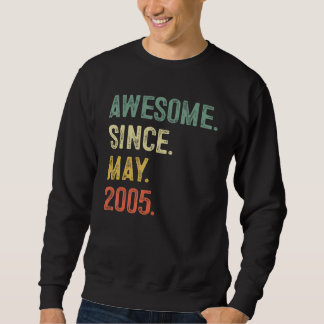 18 Years Old Gifts Awesome Since May 2005 18th Bir Sweatshirt