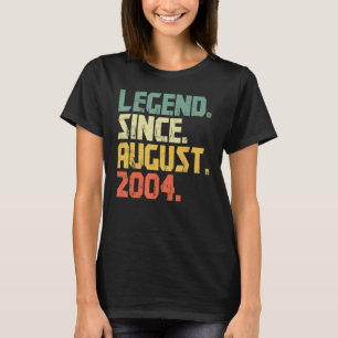 18 Years Old Legend Since August 2004 18th Birthd T-Shirt