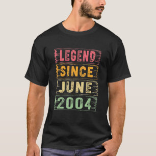 18 Years Old Legend Since June 2004 18th Birthday T-Shirt