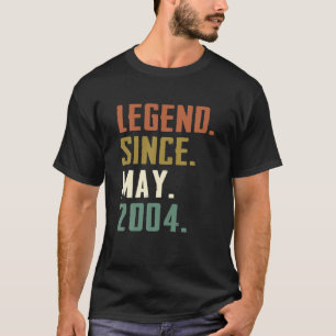 18 Years Old Legend Since May 2004 18Th Birthday T-Shirt