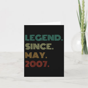 18 Years Old Legend Since May 2007 18th Birthday Card