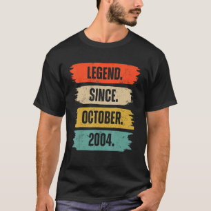 18 Years Old Legend Since October 2004 18th Birth T-Shirt