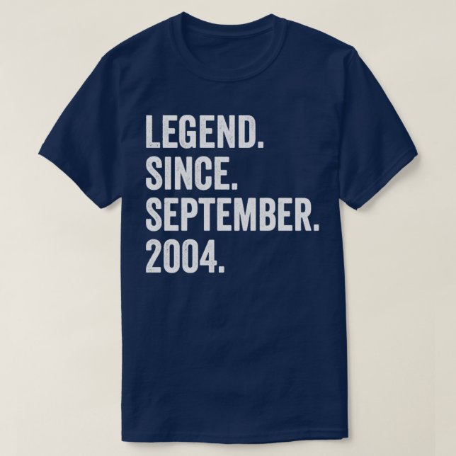 18 Years Old Legend Since September 2004 18th Birt T-Shirt (Design Front)