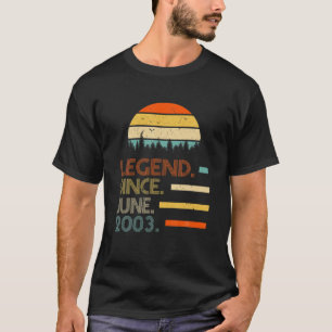 18 Years Old Retro Birthday Gift Legend Since June T-Shirt