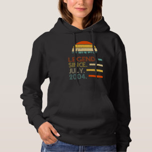 18 Years Old Retro Birthday Legend Since July 200 Hoodie