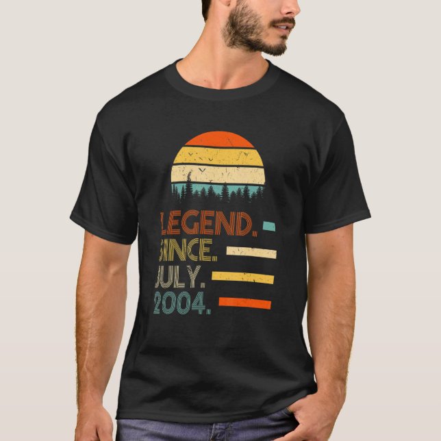 18 Years Old Retro Birthday  Legend Since July 200 T-Shirt (Front)