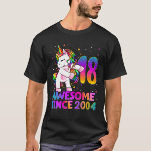 18 Years Old Unicorn Flossing 18Th Birthday Girl U T-Shirt