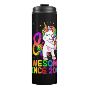 18 Years Old Unicorn Flossing 18th Birthday Girl U Thermal Tumbler