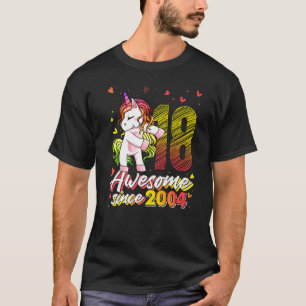 18 Years Old Unicorn Flossing 18th Birthday Unico T-Shirt