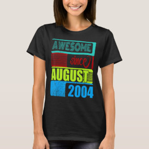 18 Years Old Vintage 2004 Born August Fantastic Si T-Shirt