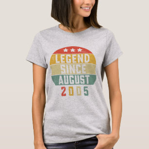 18 Years Old Vintage Legend Since august 2005 18th T-Shirt