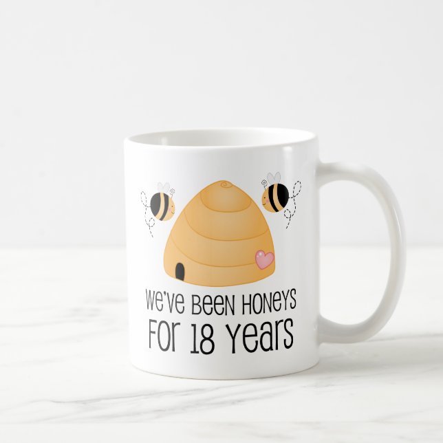 18th Anniversary Couple Gift Coffee Mug (Right)