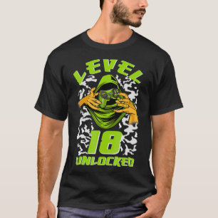 18th BDay 18yr Boy Funny Gamer 18 Years Old Birthd T-Shirt