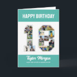 18th Birthday Anniversary Number 18 Photo Collage Card<br><div class="desc">Celebrate 18th birthday or wedding anniversary with this printable photo collage. Choose your favourite photos for display. Customise the name, text and date to fit your occasion. This will be a lovely keepsake with personalised message to look back on with family and friends. If you need any other number as...</div>