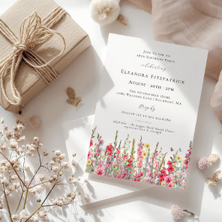18th Birthday August Birth Month Flower Gladiolus Invitation