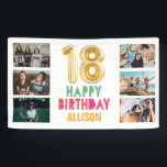 18th Birthday Balloon Photo Happy Birthday Party Banner<br><div class="desc">Perfect for an 18th birthday celebration - this colourful "happy birthday" birthday party banner features a six photo collage design. Customise with your photos,  name and birthday message.</div>