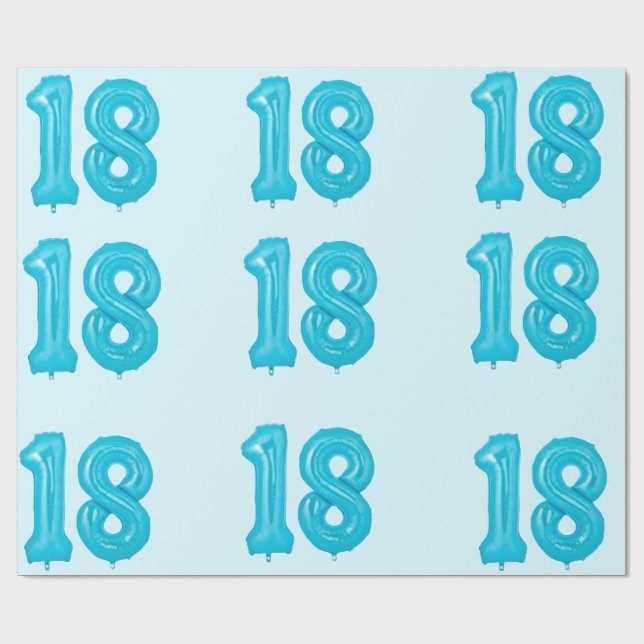 18th Birthday Balloon Wrapping Paper (Flat)