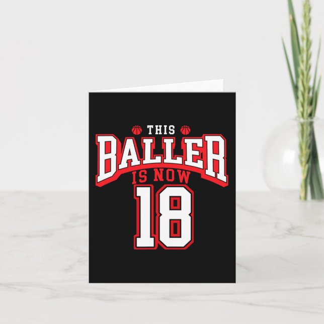 18th Birthday Basketball Lover 18 Years Old Bday  Card (Front)