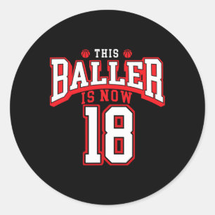 18th Birthday Basketball Lover 18 Years Old Bday Classic Round Sticker