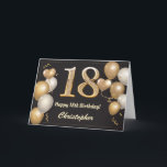 18th Birthday Black and Gold Balloons Birthday Card<br><div class="desc">18th Birthday Black and Gold Balloons and Confetti Birthday Card. For further customisation,  please click the "Customise it" button and use our design tool to modify this template.</div>