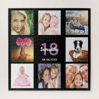 18th birthday black photo collage girl