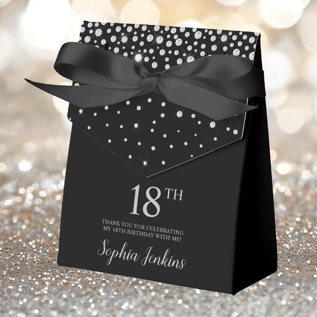 18th Birthday Black Sparkly Thank You Favour Box (Creator Uploaded)